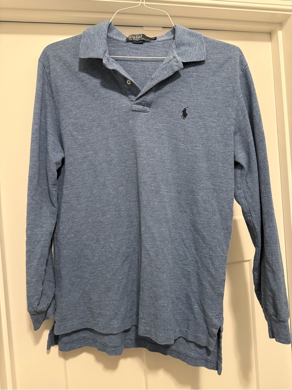 Polo by Ralph Lauren Long-Sleeve Heather Light Blue Polo